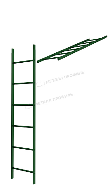 Лестница кровельная стеновая дл. 1860 мм без кронштейнов (6005) ― приобрести в Компании Металл Профиль по умеренной цене.